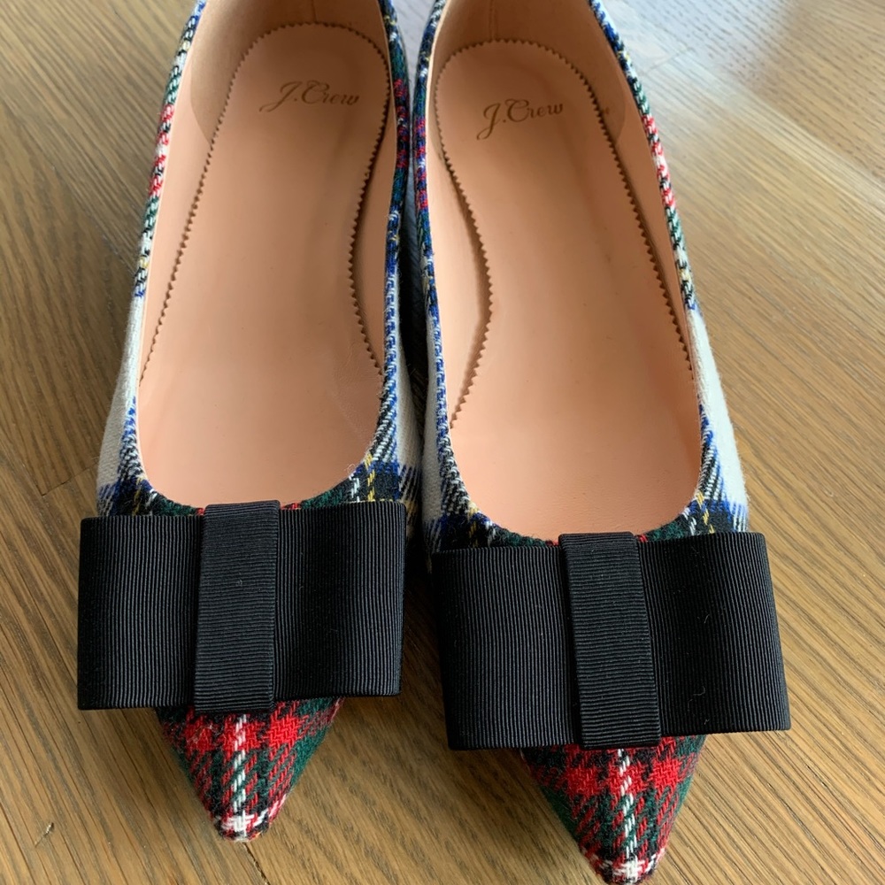 SOLD J. Crew Pointed-toe flats in snowy Stewart tartan - Picture 5 of 15